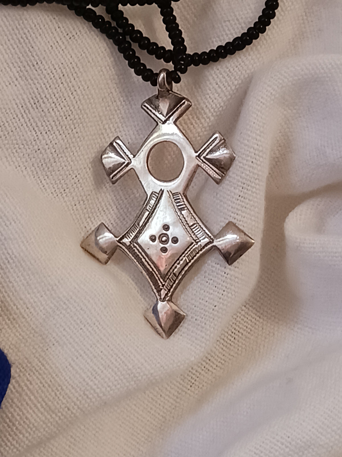 Collier Croix touareg en argent massif
