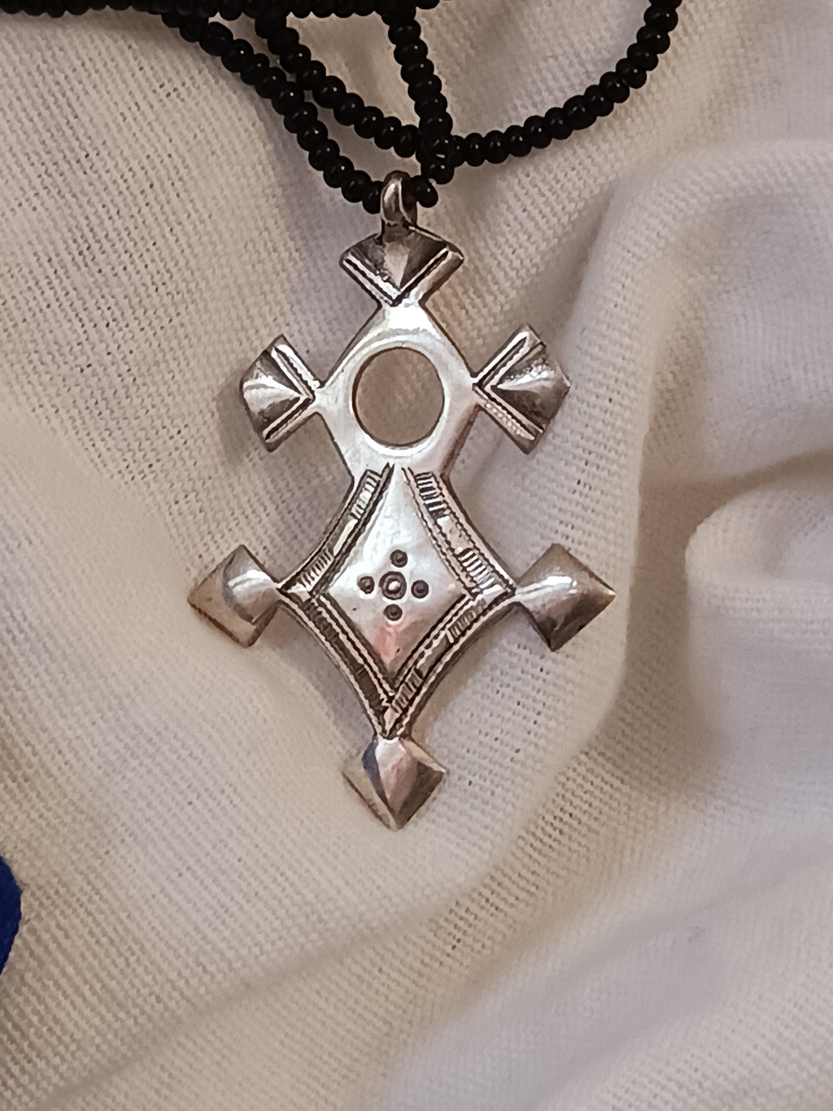 Collier Croix touareg en argent massif
