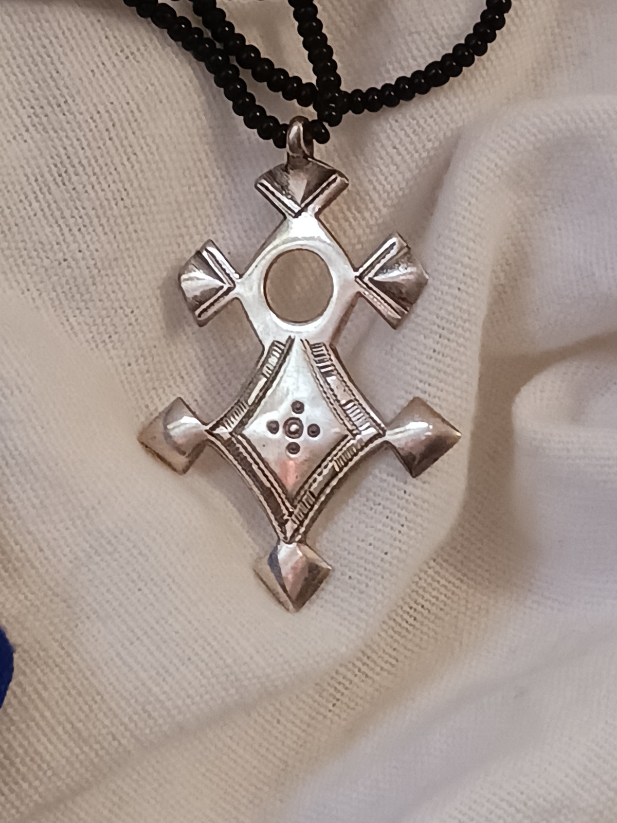 Collier Croix touareg en argent massif