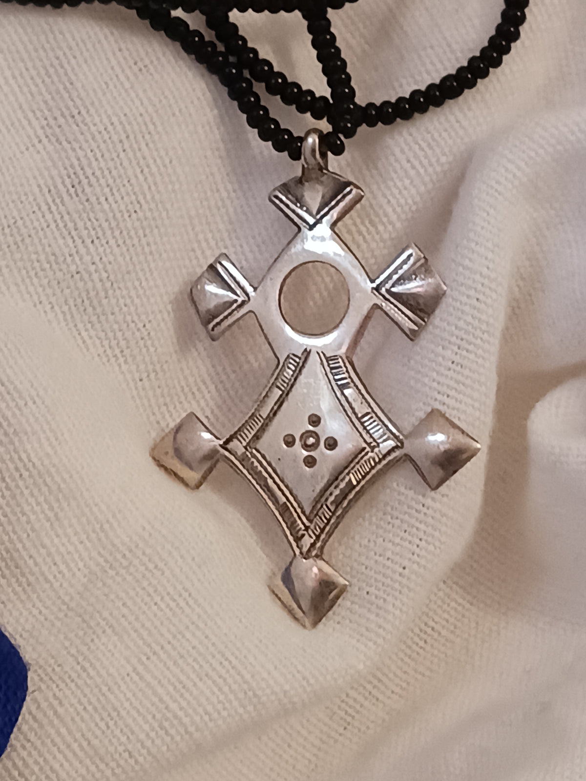 Collier Croix touareg en argent massif