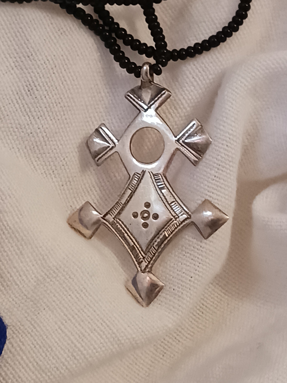 Collier Croix touareg en argent massif