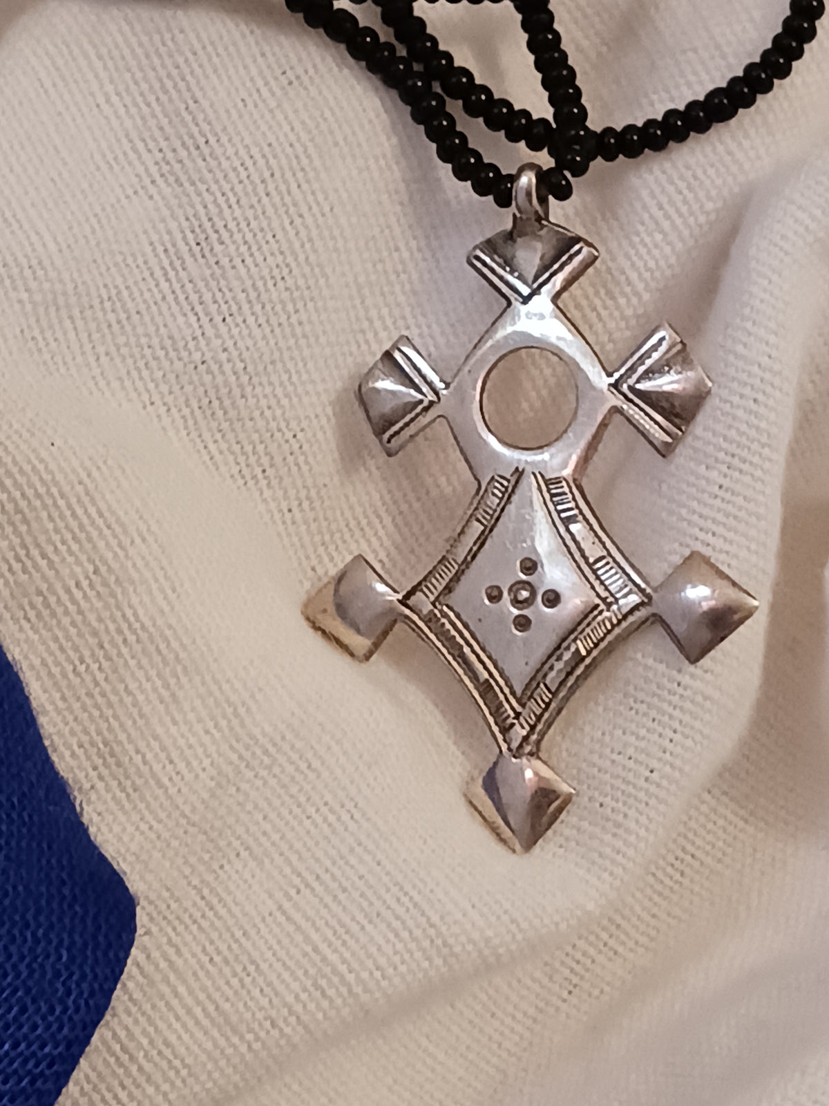 Collier Croix touareg en argent massif