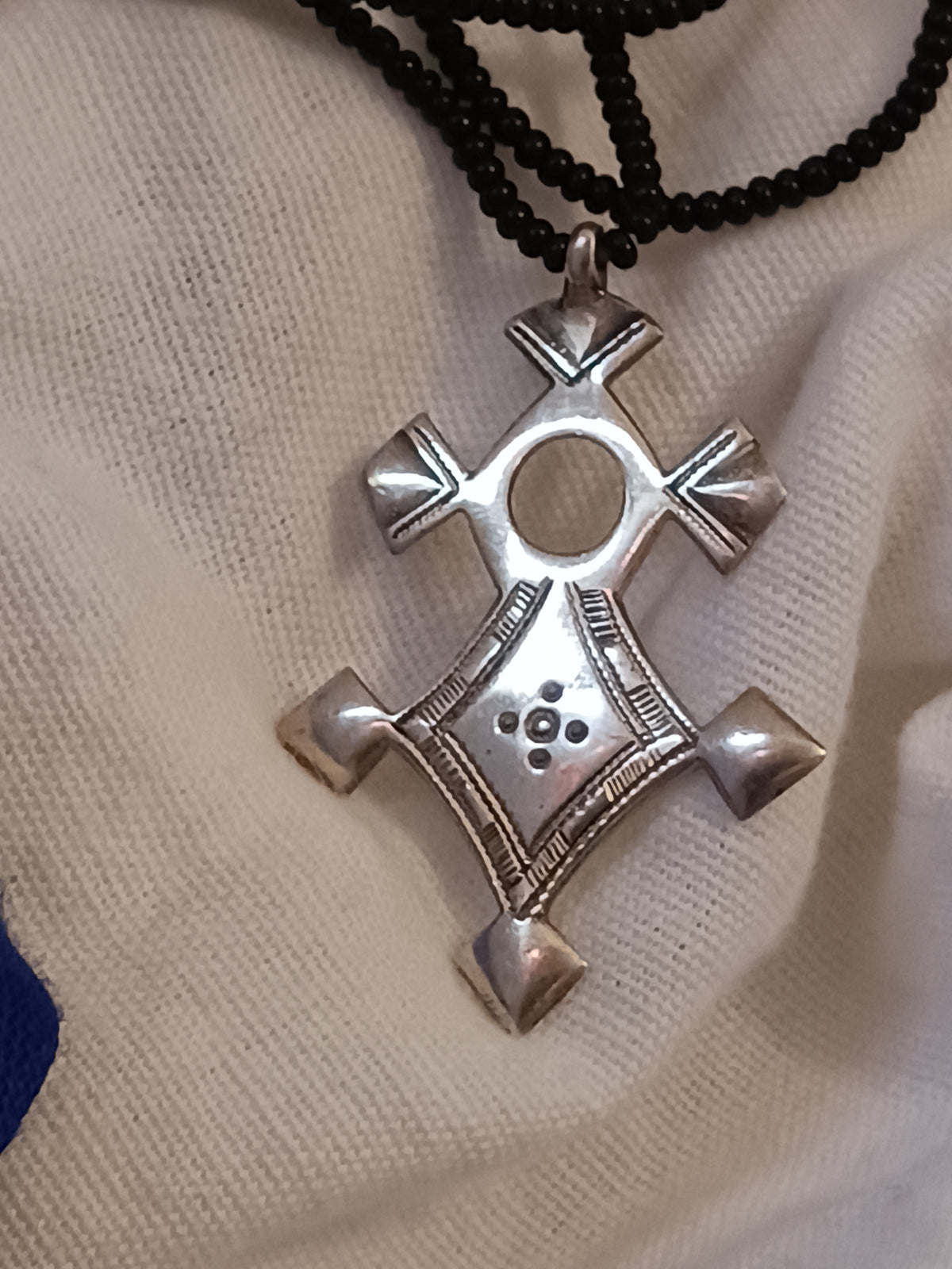 Collier Croix touareg en argent massif