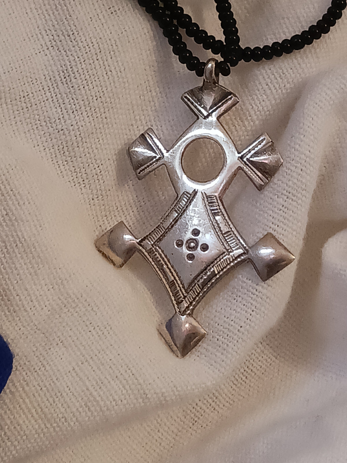 Collier Croix touareg en argent massif