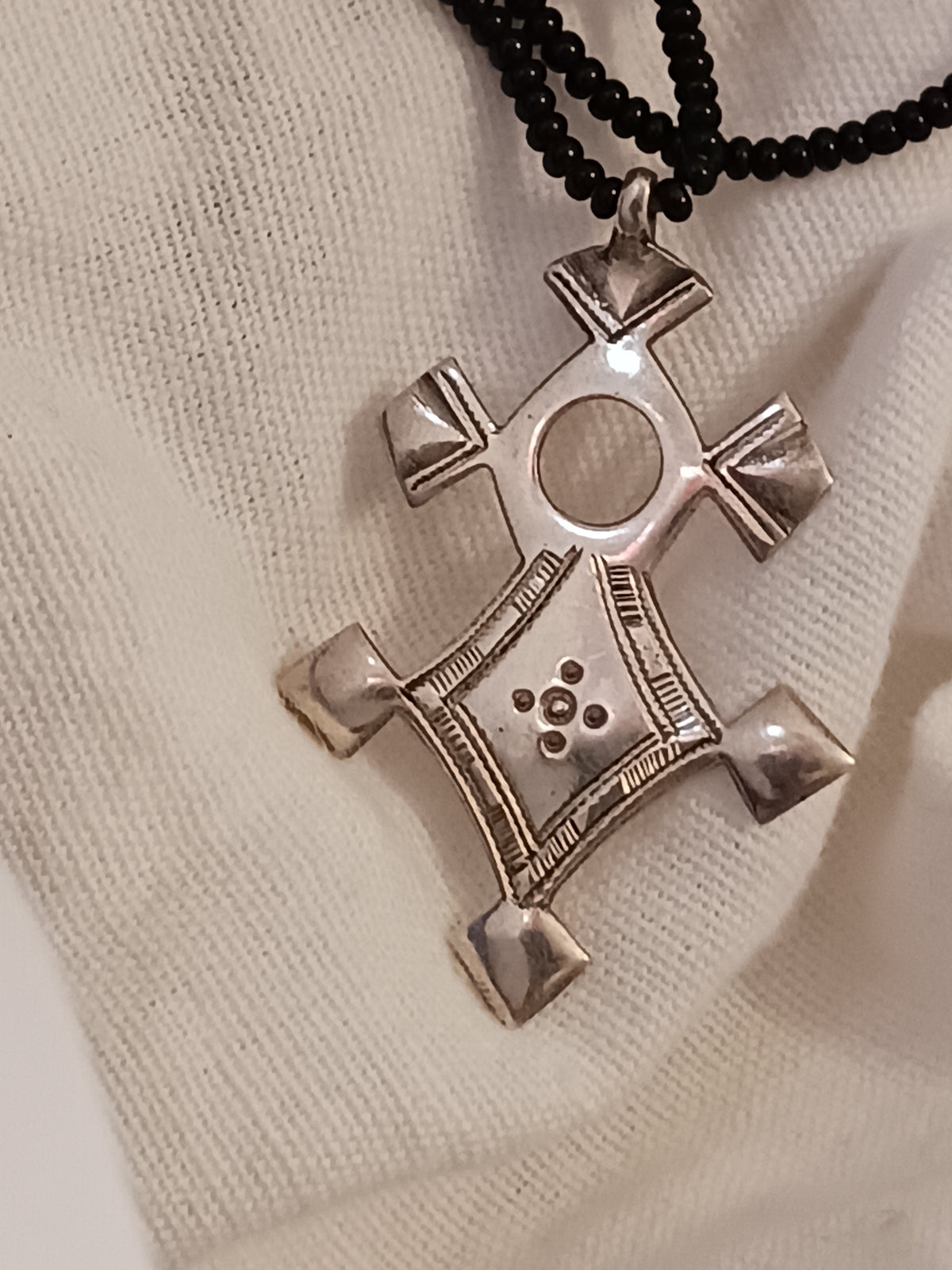 Collier Croix touareg en argent massif