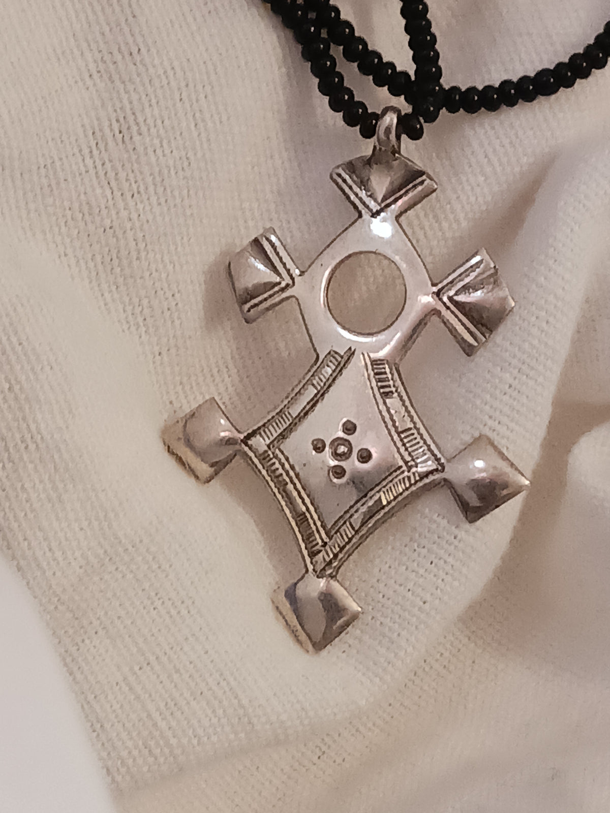Collier Croix touareg en argent massif