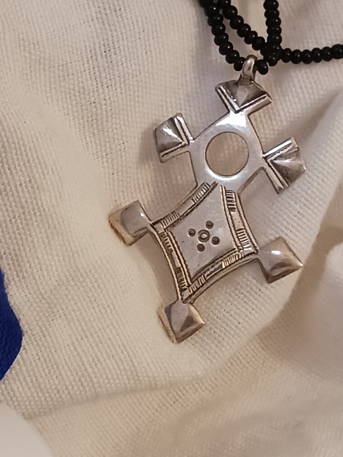 Collier Croix touareg en argent massif
