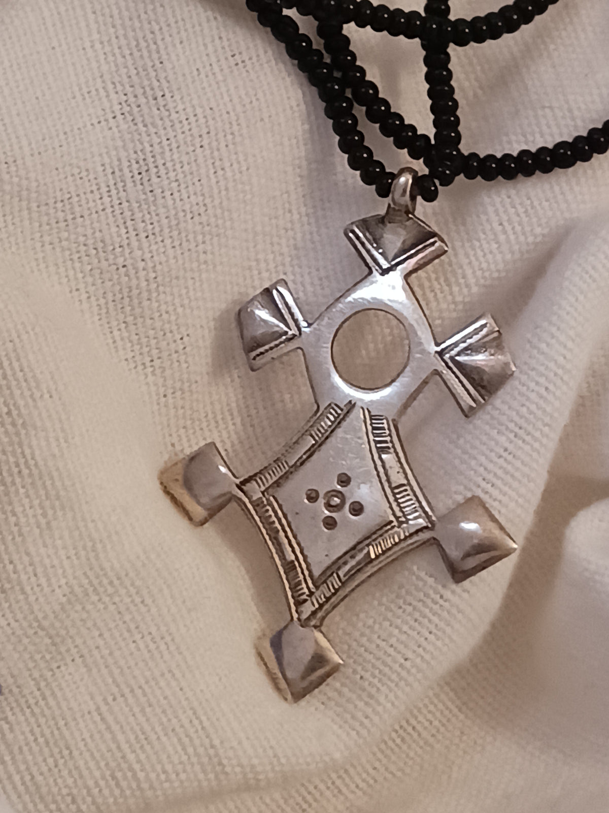 Collier Croix touareg en argent massif