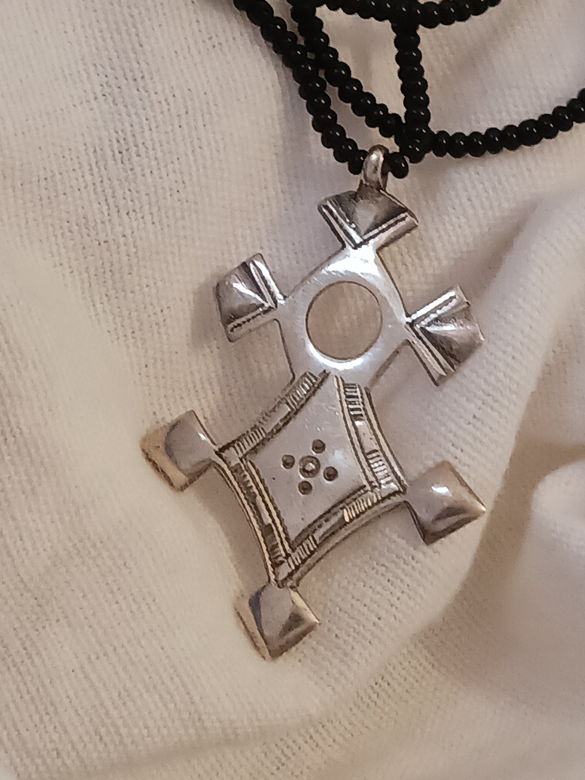 Collier Croix touareg en argent massif