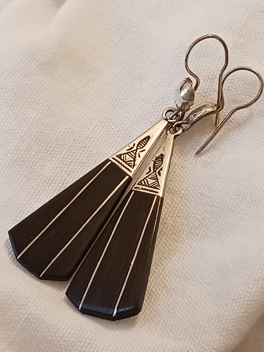 Boucles d'oreilles touareg en argent massif