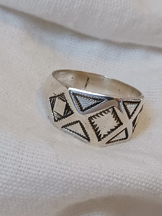 Bague touareg en argent massif
