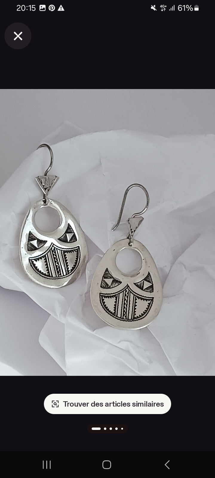 Boucles d'oreilles touareg en argent massif