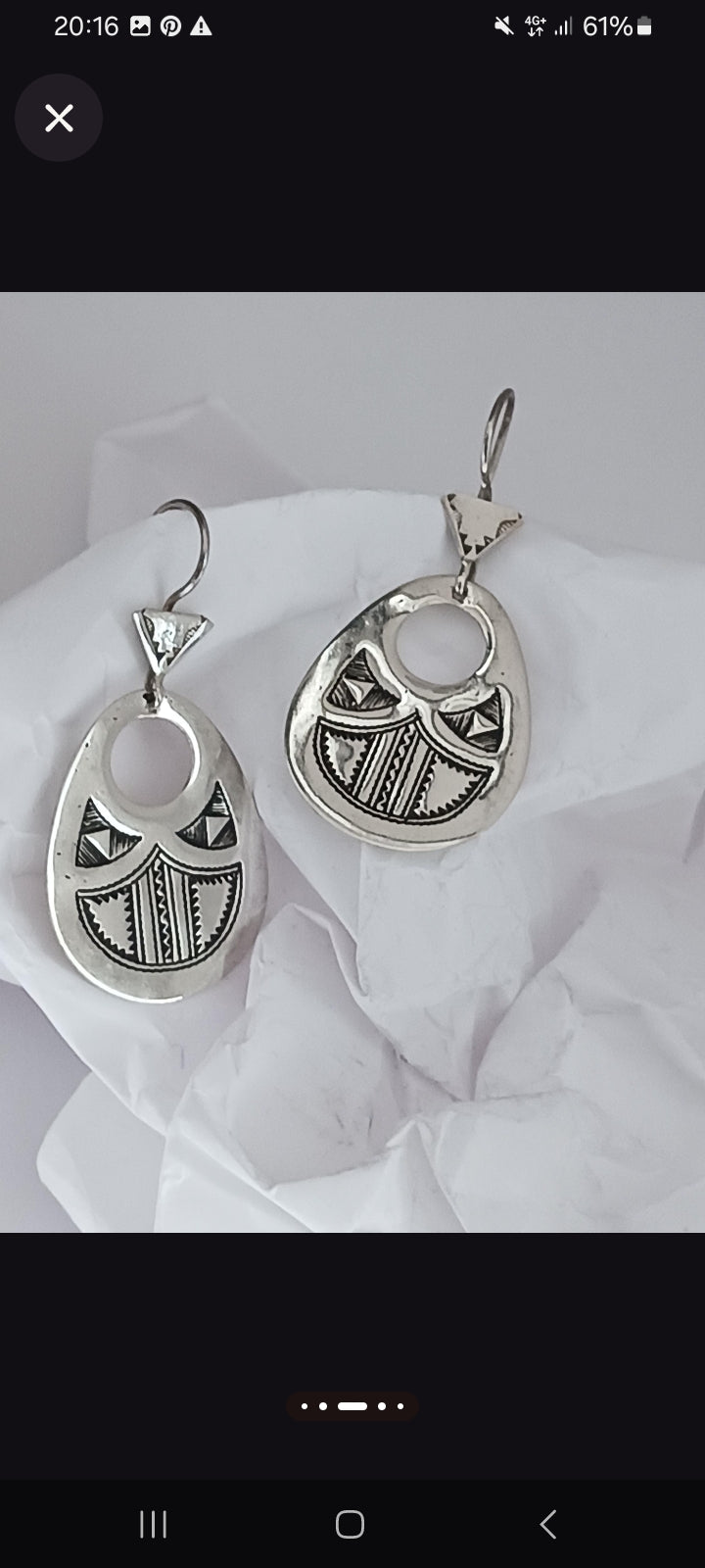 Boucles d'oreilles touareg en argent massif