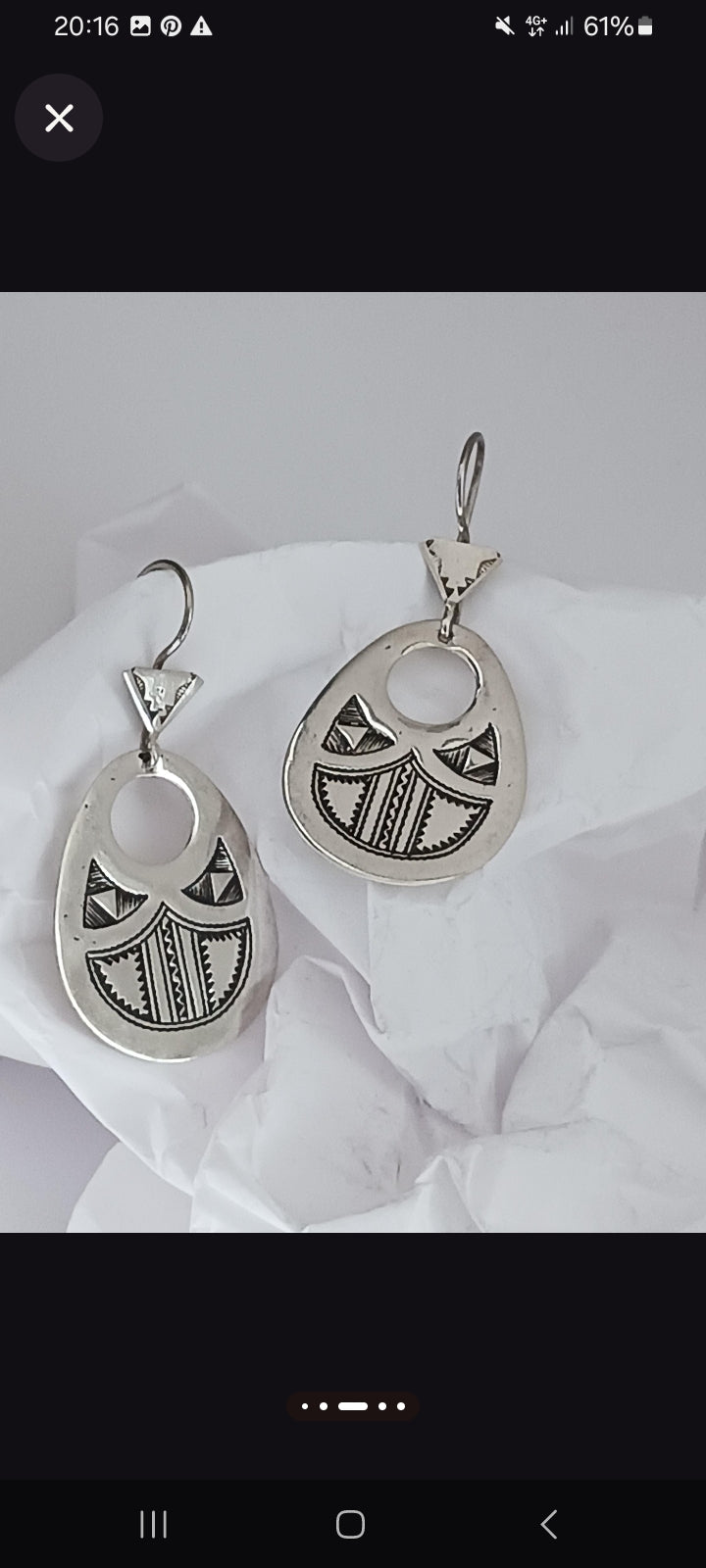 Boucles d'oreilles touareg en argent massif