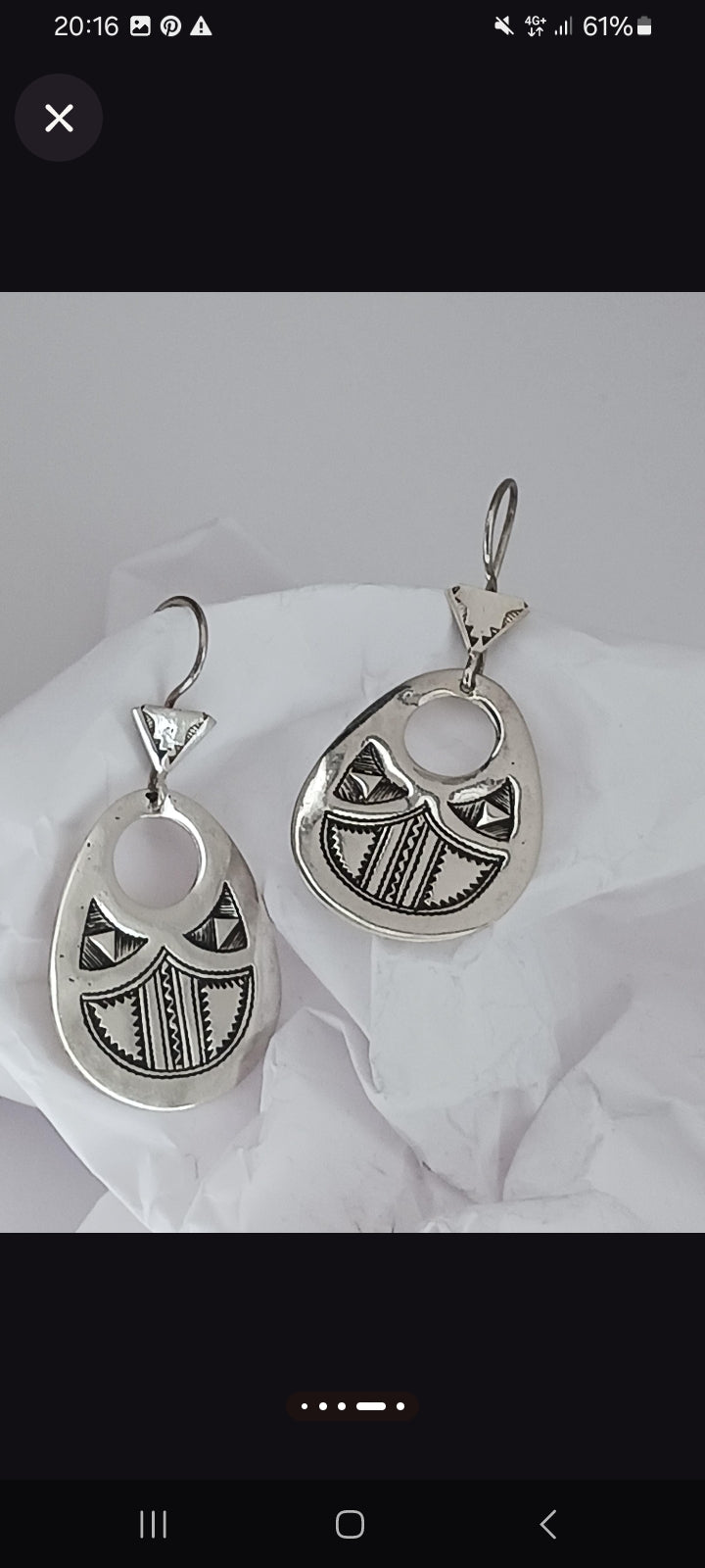 Boucles d'oreilles touareg en argent massif