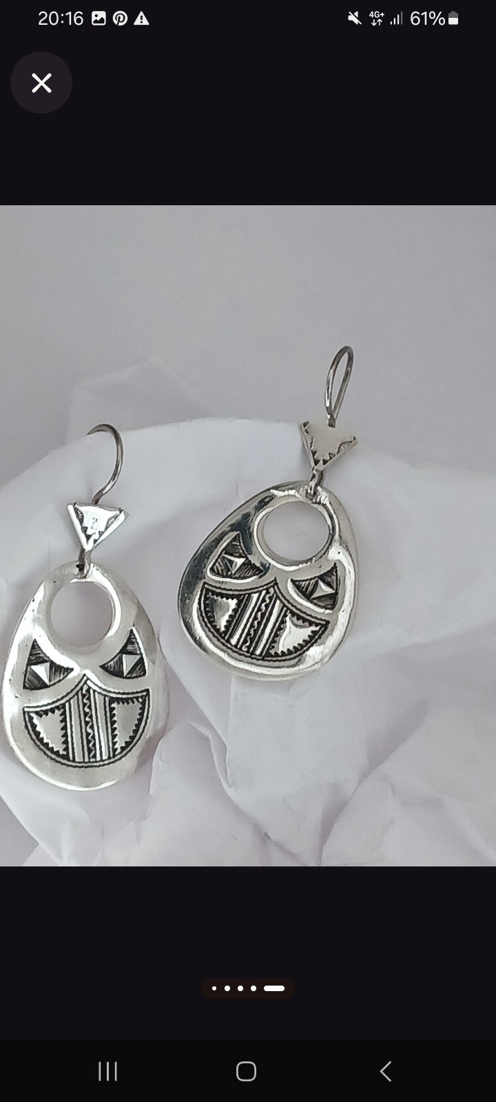 Boucles d'oreilles touareg en argent massif