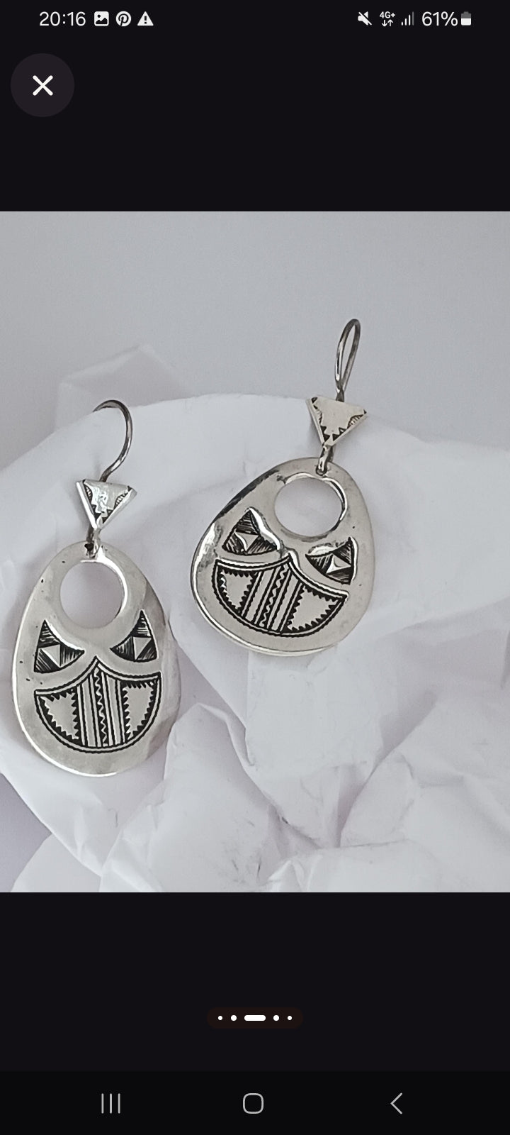Boucles d'oreilles touareg en argent massif