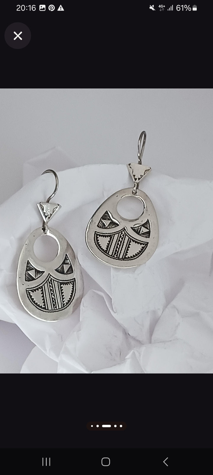 Boucles d'oreilles touareg en argent massif