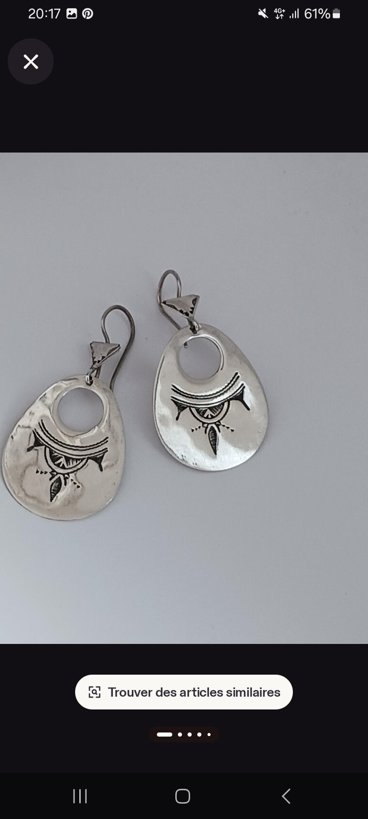 Boucles d'oreilles touareg en argent massif