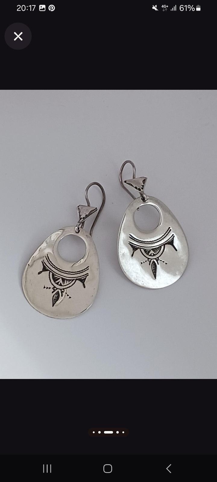 Boucles d'oreilles touareg en argent massif
