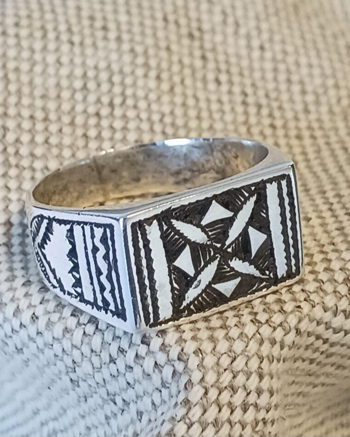 Bague touareg en argent massif