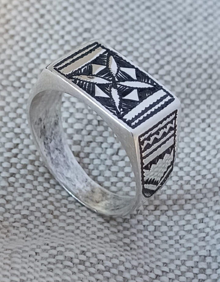 Bague touareg en argent massif