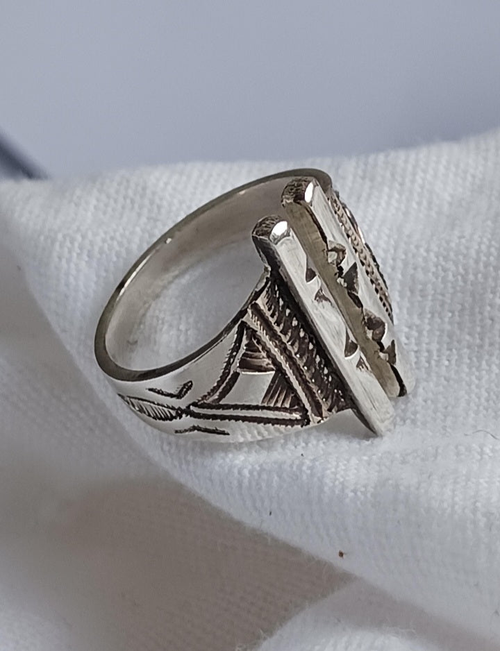 Bague touareg en argent massif