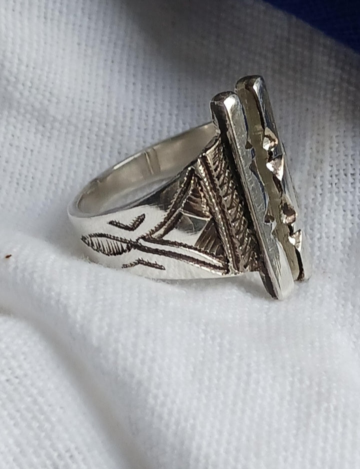 Bague touareg en argent massif