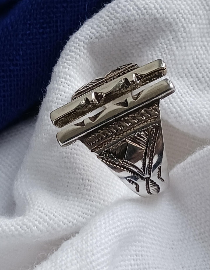 Bague touareg en argent massif