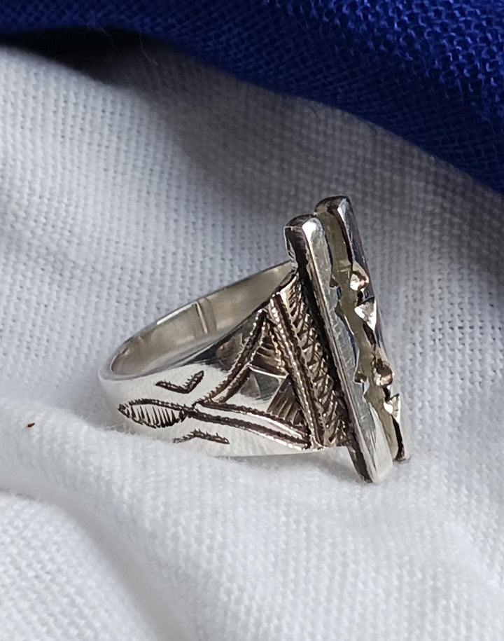 Bague touareg en argent massif
