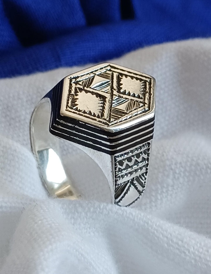 Bague touareg en argent massif