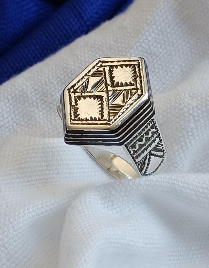 Bague touareg en argent massif