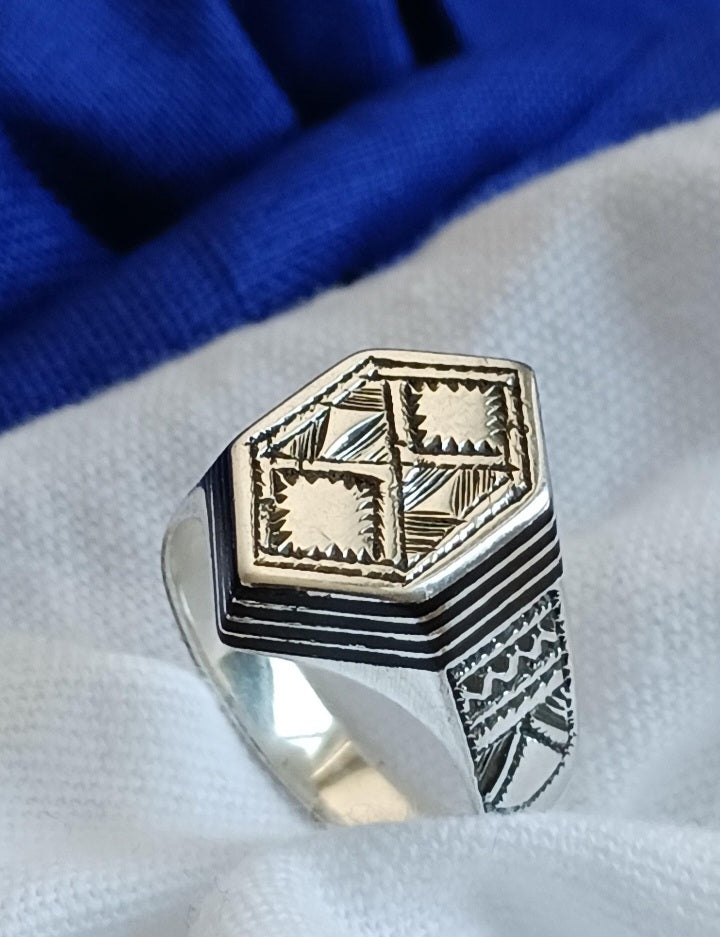 Bague touareg en argent massif