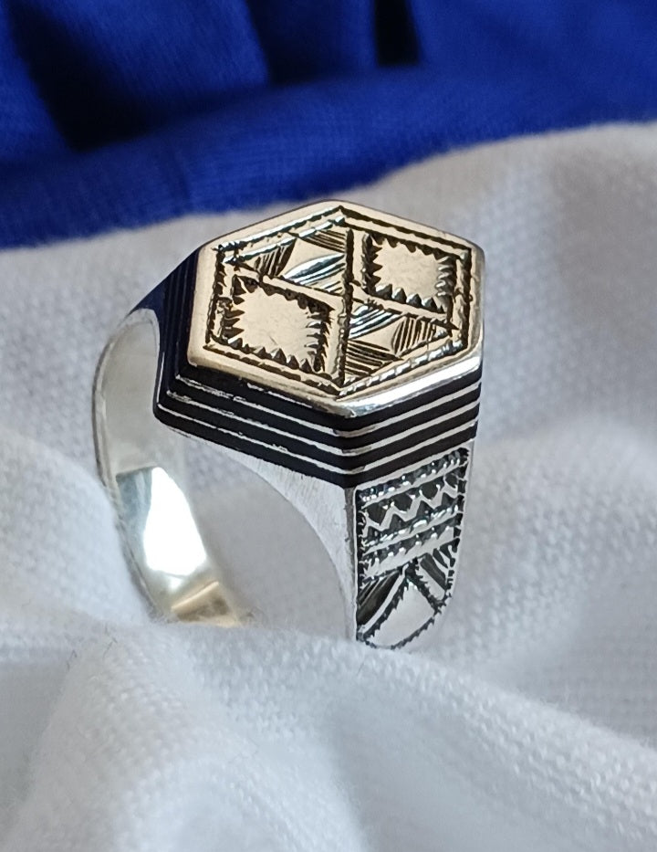 Bague touareg en argent massif