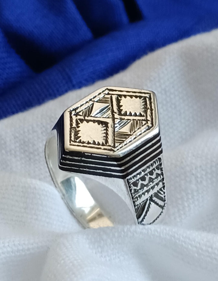 Bague touareg en argent massif