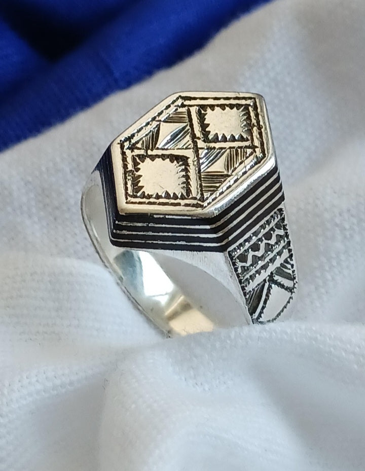 Bague touareg en argent massif