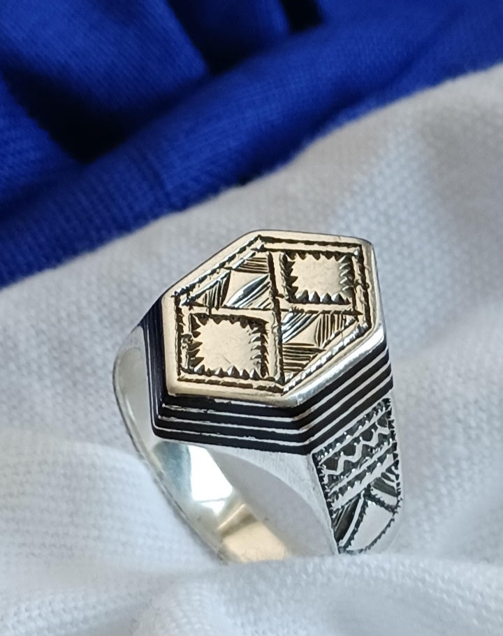Bague touareg en argent massif