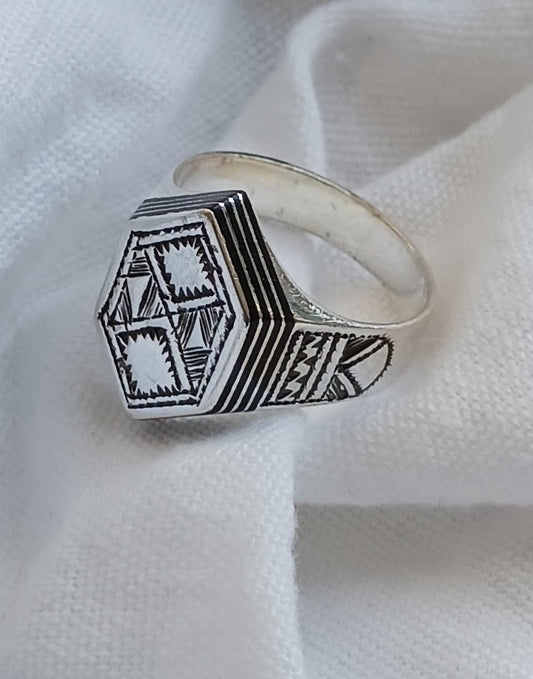 Bague touareg en argent massif