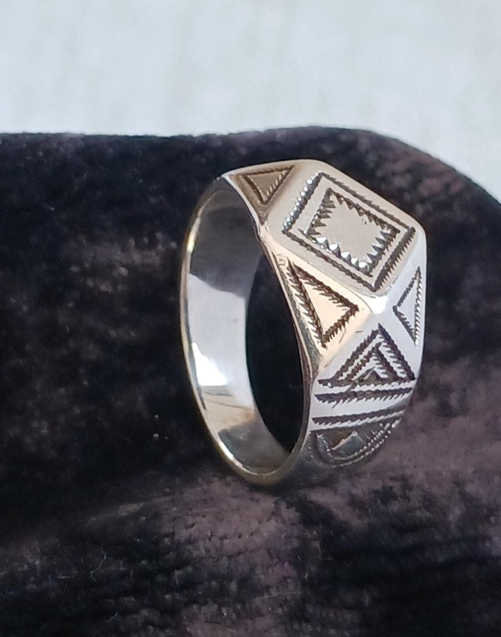 Bague touareg en argent massif