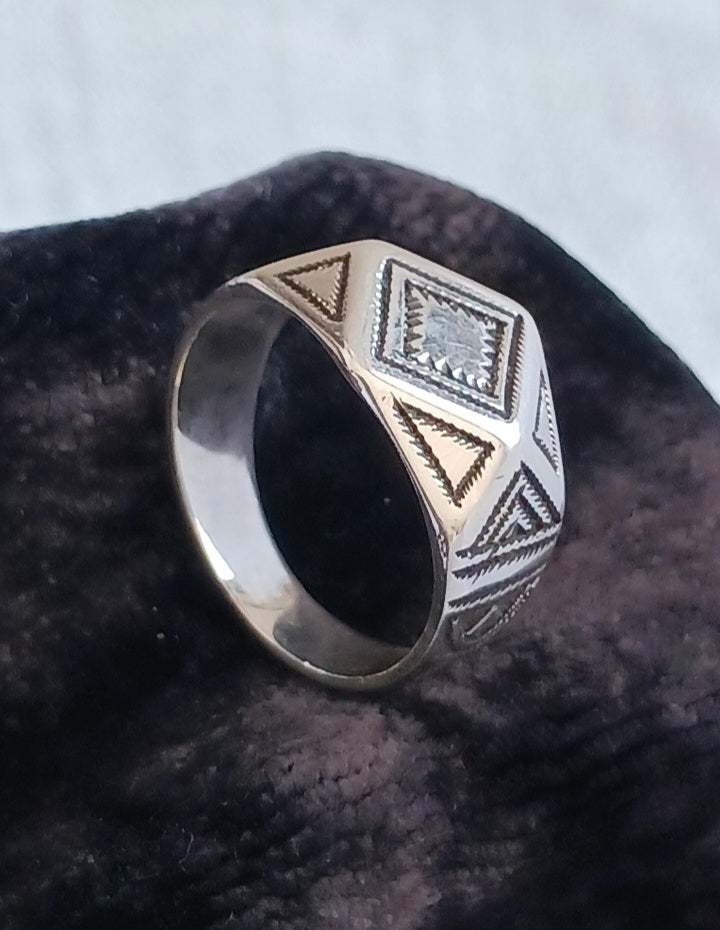 Bague touareg en argent massif
