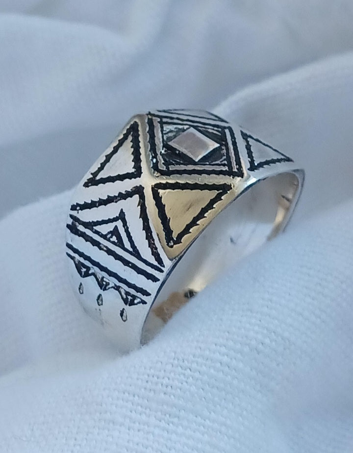 Bague touareg en argent massif