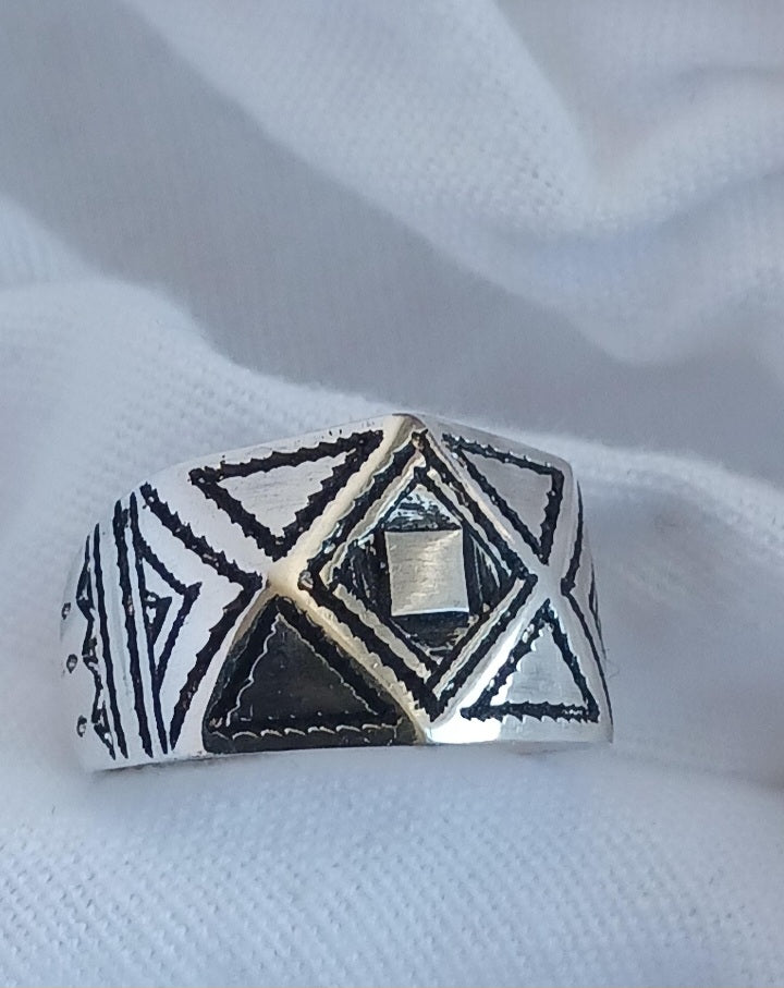 Bague touareg en argent massif