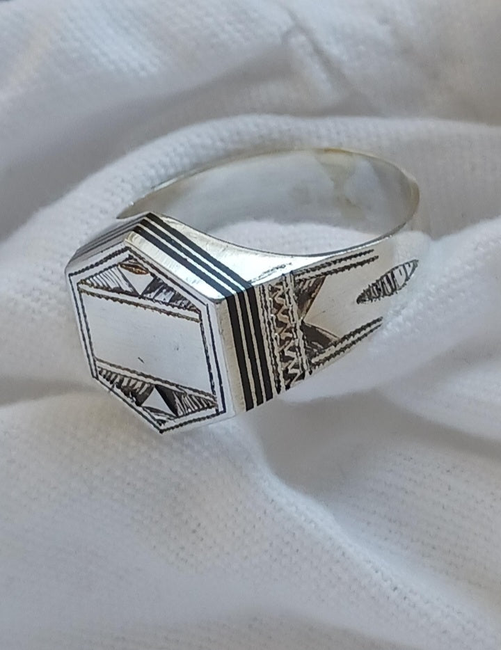 Bague touareg en argent massif
