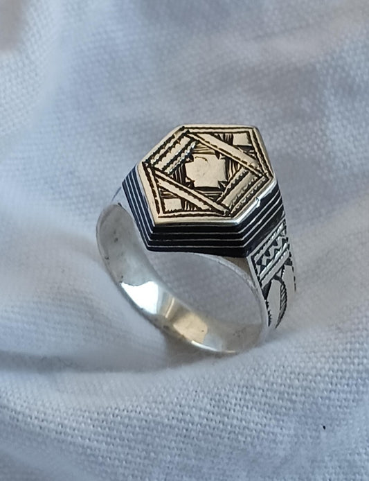 Bague touareg en argent massif