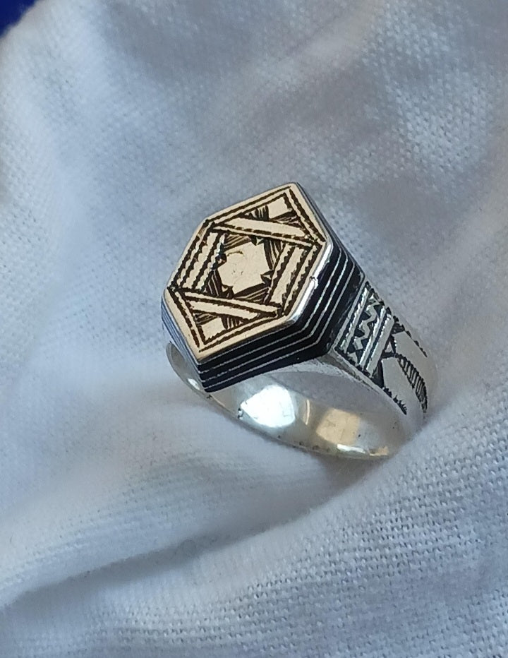 Bague touareg en argent massif