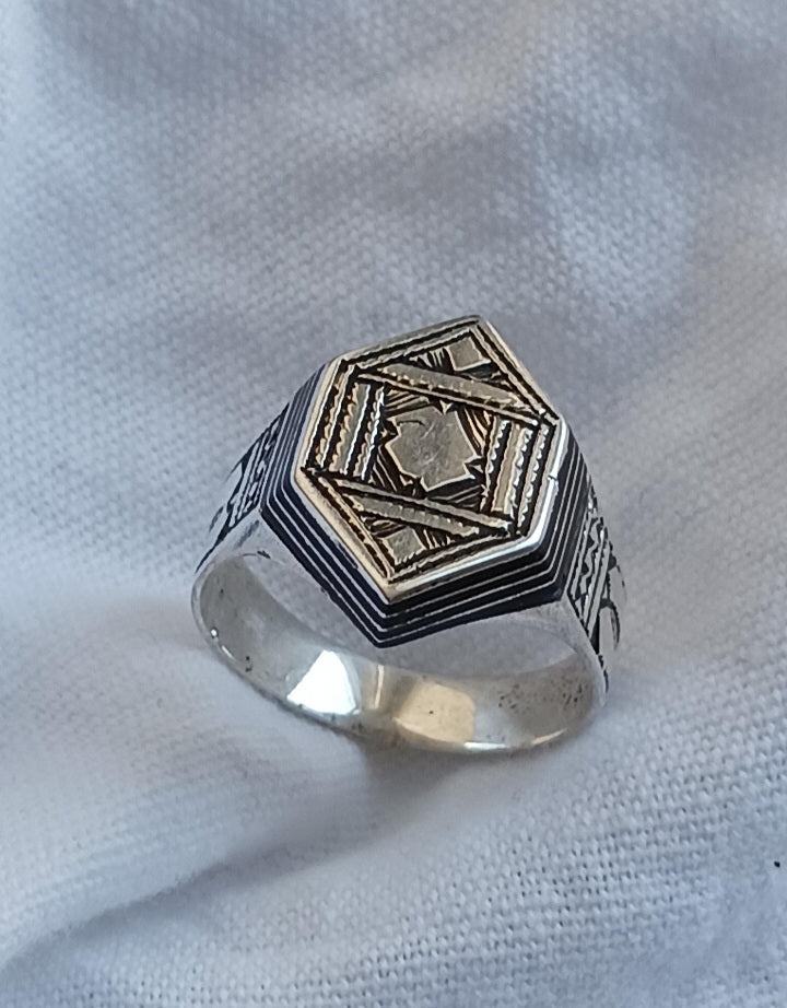 Bague touareg en argent massif