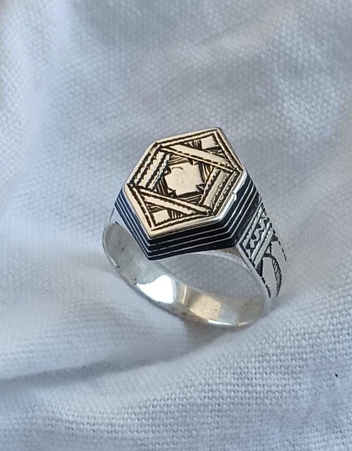 Bague touareg en argent massif