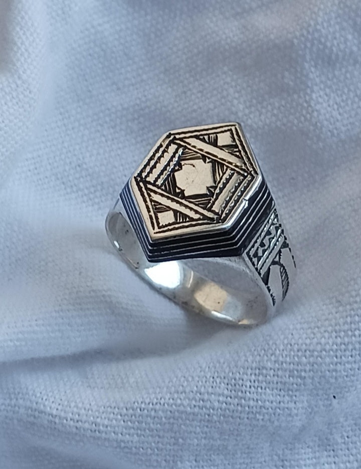 Bague touareg en argent massif