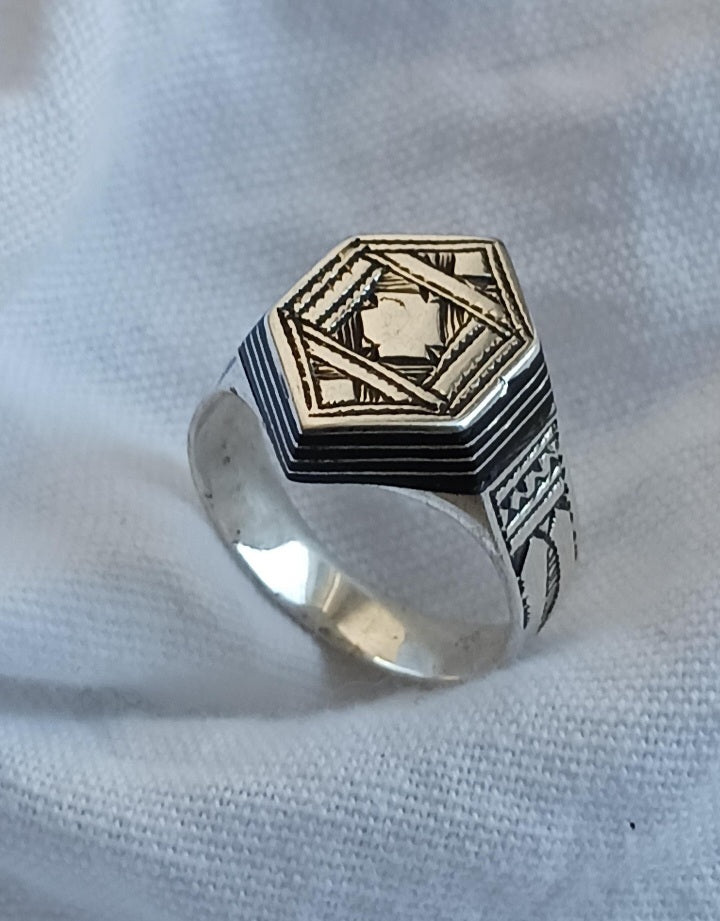Bague touareg en argent massif