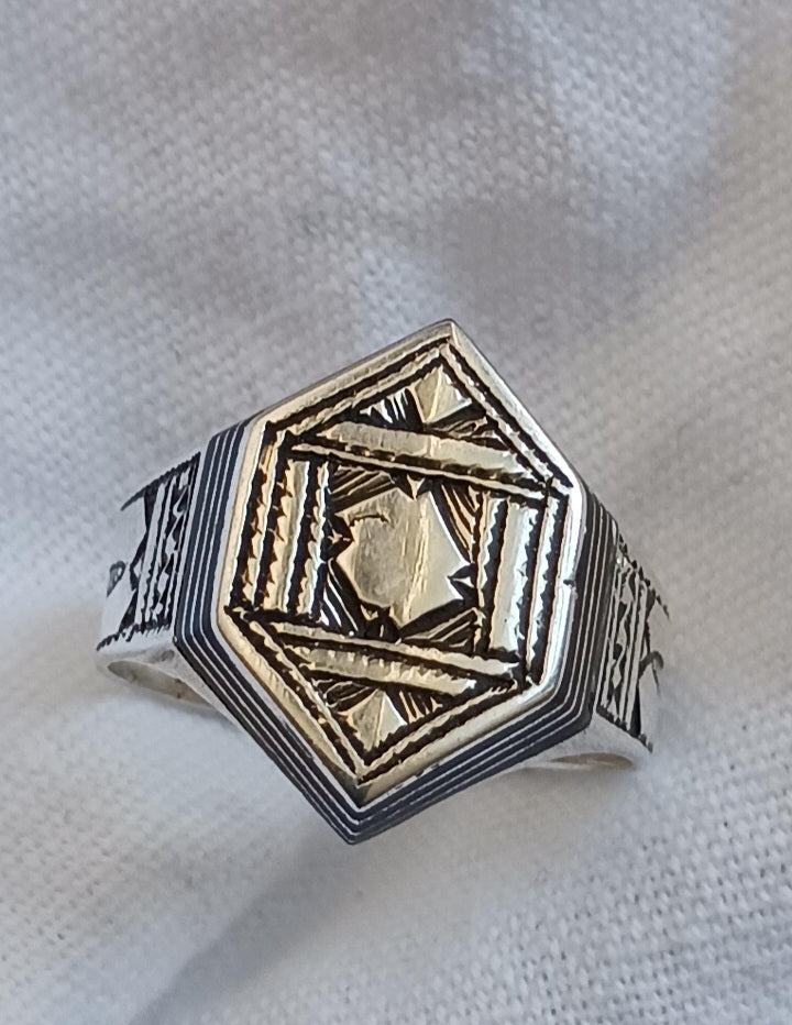 Bague touareg en argent massif